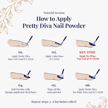 PrettyDiva Iridescent Nail Powder - Mermaid Nails Powder Aurora Powder Chameleon Pigment for Nails, White Iridescent Mica Powder Unicorn Chrome Nails Powder for Nail Art