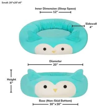 Squishmallows Original 20-Inch Winston The Owl Pet Bed - Small Ultrasoft Official Jazwares Plush Pet Bed