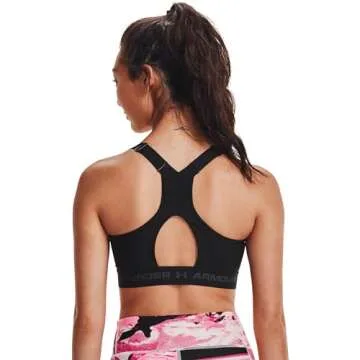 Under Armour Women's Armour High Crossback Zip Bra , Black (001)/Jet Gray , 34DD