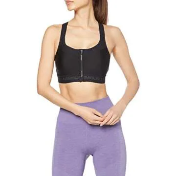 Under Armour Women's Armour High Crossback Zip Bra , Black (001)/Jet Gray , 34DD