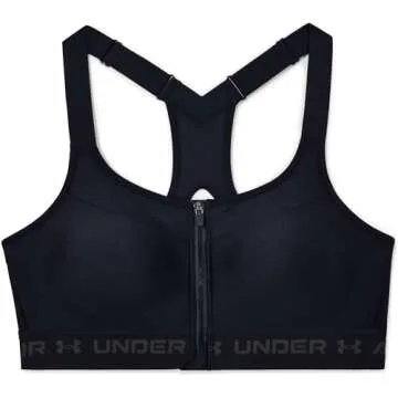 Under Armour Women's Armour High Crossback Zip Bra , Black (001)/Jet Gray , 34DD
