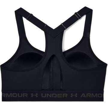 Under Armour Women's Armour High Crossback Zip Bra , Black (001)/Jet Gray , 34DD