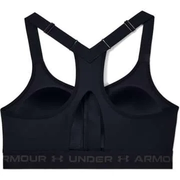 Under Armour Women's Armour High Crossback Zip Bra , Black (001)/Jet Gray , 34DD