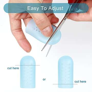 Povihome 14 Pack Upgrade Gel Toe Protector Silicone Toe Caps Toe Sleeve Protectors, Prevent Pain for Corns, Blisters and Ingrown Toenails (2 Pack Large Size + 6 Pack Medium Size + 6 Pack Small Size)