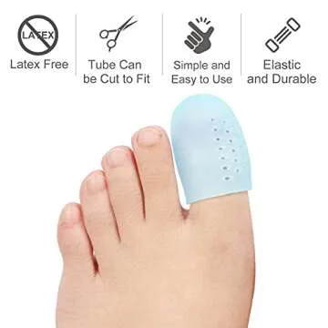 Povihome 14 Pack Upgrade Gel Toe Protector Silicone Toe Caps Toe Sleeve Protectors, Prevent Pain for Corns, Blisters and Ingrown Toenails (2 Pack Large Size + 6 Pack Medium Size + 6 Pack Small Size)