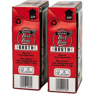 Trader Joe’s Organic Beef Bone Broth - 17fl oz, Two Boxes