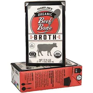 Trader Joe's Organic Beef Bone Broth 17fl oz - Two Boxes