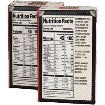 Trader Joe's Organic Beef Bone Broth 17fl oz - Two Boxes