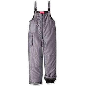 London Fog Girls' Big Classic Snow Bib Ski Snowsuit, Grey, 10/12
