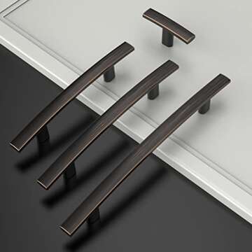 Amerdeco 10 Pack Oil Rubbed Bronze Cabinet Knobs Single Hole Cabinet Handles 2 Inch Solid Zinc Alloy...