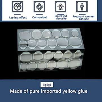 UNA GELLA 50 Sheets Waterproof Adhesive Tabs Breathable Fake Nail Glue Sticker Double Side Super Sticky False Nails Press on Nails Tape Gel Jelly