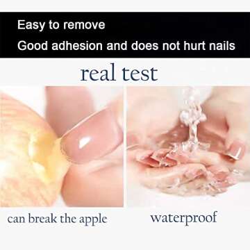 UNA GELLA 50 Sheets Waterproof Adhesive Tabs Breathable Fake Nail Glue Sticker Double Side Super Sticky False Nails Press on Nails Tape Gel Jelly