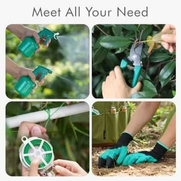 INNO STAGE 10 Piece Gardening Hand Tools Set with Garden Storage Tote Bag and Seat-Best Garden Tools Kit Organizer Valentine's Day Gifts