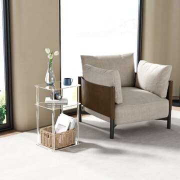 HMYHUM Small Acrylic Side Table for Small Spaces, 14" L x 11.5" W x 23.2" H, Small Nightstand/Bedsid...