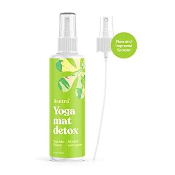 ASUTRA Yoga Mat Cleaner Spray (Mindful Lemongrass), 4 fl oz - No Slippery Residue, Organic Essential...
