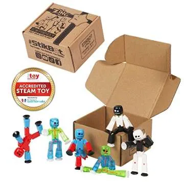 Zing Stikbot Series 4 - Color 6 Piece Posable Action Figure Set - for Stop Motion Animation - Ages 4...