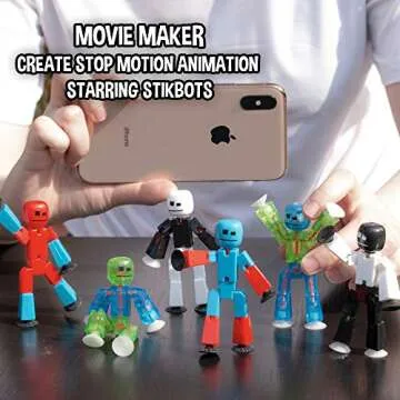 Zing Stikbot Series 4 - Color 6 Piece Posable Action Figure Set - for Stop Motion Animation - Ages 4 and Up