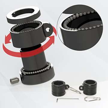 NELXINJO 5FT Flag Pole with Bracket,Professional Stainless Steel No Tangle Spinning Pole and Flag Po...