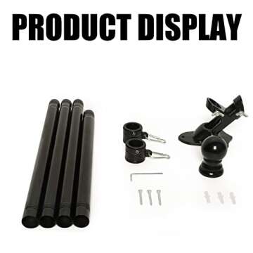 NELXINJO 5FT Flag Pole with Bracket,Professional Stainless Steel No Tangle Spinning Pole and Flag Pole Kit with Bracket for Residential or Commercial