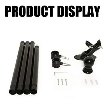 NELXINJO 5FT Flag Pole with Bracket,Professional Stainless Steel No Tangle Spinning Pole and Flag Pole Kit with Bracket for Residential or Commercial