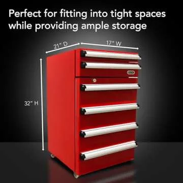 Whynter TBR-185SR 1.8 cu. ft. Portable Tool Box Refrigerator with 2 Drawers and Lock, One Size, Powder Coated Red