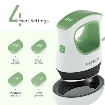 DODODUM Mini Heat Press Machine Easy to Use for T Shirts Shoes Hats Small HTV Iron-on Vinyl Projects Portable Heating Transfer Iron Green