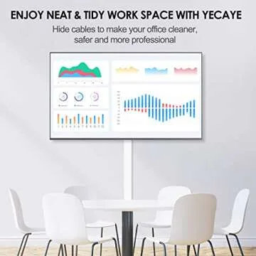 Yecaye 125" Large Cord Hider - Paintable Cord Cover Wall Cable Management System - PVC Wire Hide - Cable Raceway Kit for Wall Mount TV Office Home, 8X L15.7 W1.18 H0.67, CMC03-3017, White