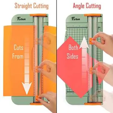 Firbon A4 Paper Cutter 12 Inch Titanium Straight Paper Trimmer with Side Ruler for Scrapbooking Craft, Paper, Coupon, Label, Cardstock (Morandi)