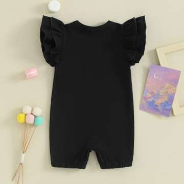 iddolaka Newborn Infant Baby Girl Basic Ruffle Romper Bodysuit Jumpsuit Casual Clothes Summer One Pi...