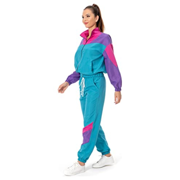 MASSWO Women 80s Sportswear Set Retro Casual Tracksuit