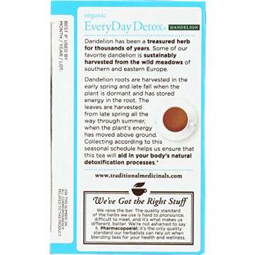 Traditional Medicinals Organic EveryDay Detox Dandelion Herbal Tea, Supports Liver & Kidney Function...