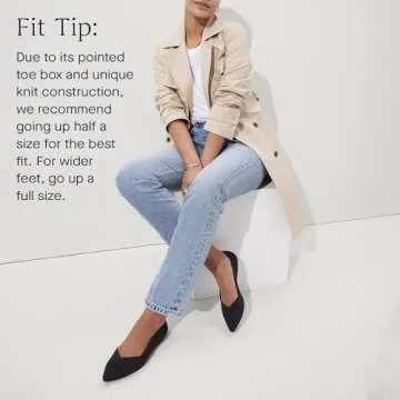 Rothy's The Point Women's Slip-On Shoes, Pointed-Toe Flats, Black, Made from Recycled Plastic Bottles & Machine Washable, Size 7