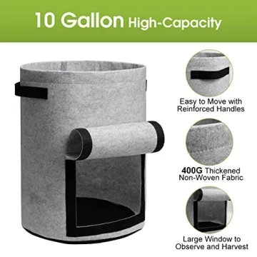 Homyhoo 10 Gallon Potato Grow Bags for Easy Gardening