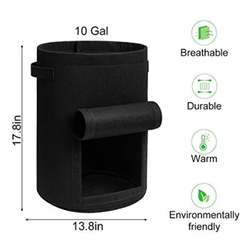 Homyhoo 10 Gallon Potato Grow Bags for Easy Gardening