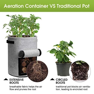 Homyhoo 10 Gallon Potato Grow Bags for Easy Gardening
