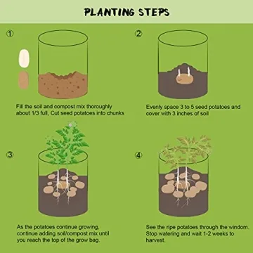 Homyhoo 10 Gallon Potato Grow Bags for Easy Gardening