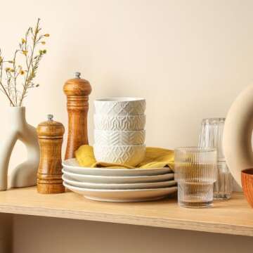 Sureasy Small Bowls 4 OZ, 3.5 inch Dipping Bowls, Ceramic Embossed Mini Bowls for Ice Cream, Side Dishes, Sauces, Housewarming, Set of 4, White