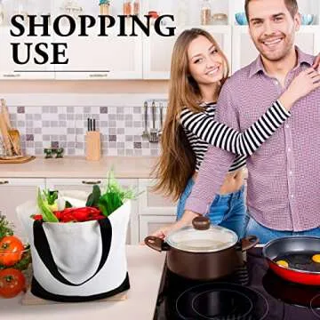 Reginary 16 Pack Canvas Tote Bags Set Large Cotton Tote with Handle Women Kitchen Grocery Tote for DIY Gift