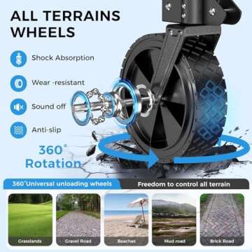 Collapsible Wagon Cart Foldable with 300lbs Load-Bearing, Heavy Duty Folding Wagon Carts with All Te...