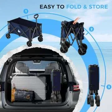 Collapsible Wagon Cart 300lbs Capacity with All Terrain Wheels
