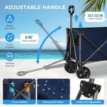 Collapsible Wagon Cart 300lbs Capacity with All Terrain Wheels