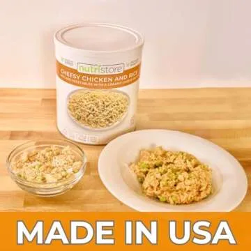 Nutristore Freeze-Dried Cheesy Chicken and Rice | Emergency Survival Bulk Food Storage Meal | Perfect for Everyday Quick Meals and Long-Term Storage | 25 Year Shelf Life | USDA Inspected (1-Pack)
