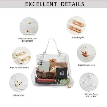 VUIASK Clear Bag - Stylish Stadium Approved Crossbody Bags