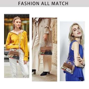 VUIASK Clear Bag Stadium Approved Crossbody Bags For Women Trendy Shoulder Bag Fashion Handbags Stadium Approved Events Festivals