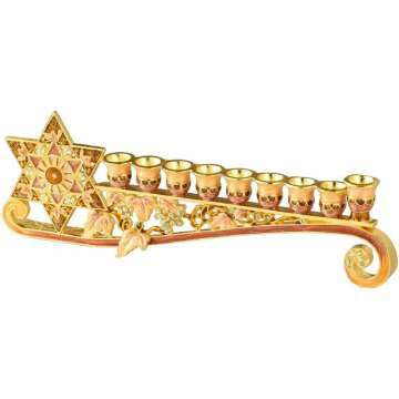 Elegant 9.25 Inch Menorah Candelabra with Star of David