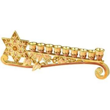 Elegant 9.25 Inch Menorah Candelabra with Star of David