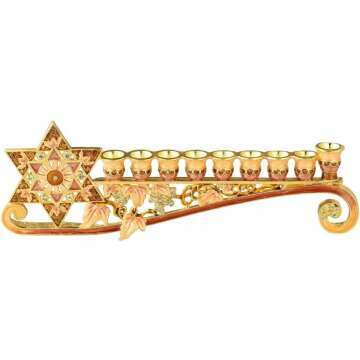 Elegant 9.25 Inch Menorah Candelabra with Star of David