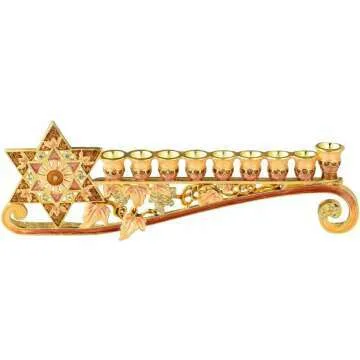 Elegant 9.25 Inch Menorah Candelabra with Star of David