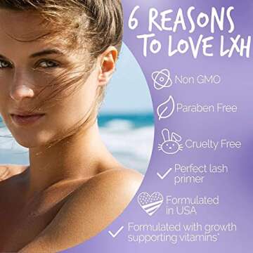 Eyebrow and Eyelashes Serum | Lash & Brow Serum by LxH Hair | Biotin, Castor Oil, Collagen Peptides ...