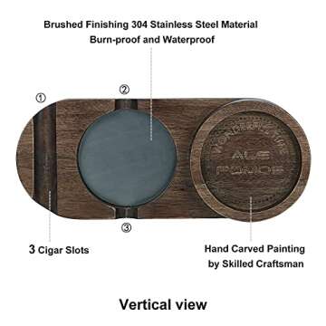 Wooden Cigar Ashtray Wood Solid Cigar Ashtray Whiskey Glass Tray and Cigar Holder, Cigar Slot/Tray, ...